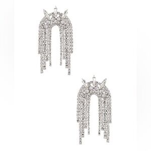 Glamorous Silver Crystal Earrings with Modern Edge